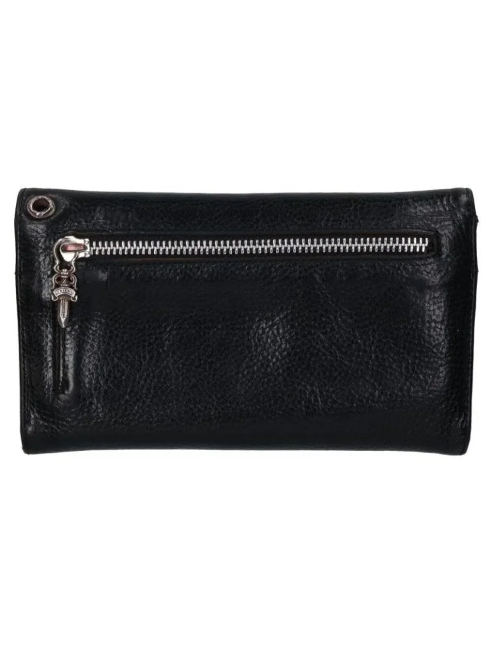 Chrome Hearts Wave Heart Button Leather Wallet
